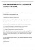 GI Pharmacology practice questions and Answers Rated 100&percnt;