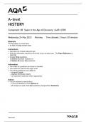 AQA A LEVEL HISTORY PAPER 1 QUESTION PAPER 2023 (7042/1B: Component 1B Spain in the Age of Discovery, 1469–1598)