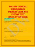 HOLLIER Clinical Guidelines in Primary Care 4th Edition Test bank/StudyGuide