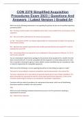 CON 2370 &lpar;SAP&rpar; &lpar;Bundle&rpar; Simplified Acquisition Procedures Questions and 100&percnt; Correct Answers &vert; All Versions Covered &vert; Real Exam Questions &vert; Latest Exam Version &vert;