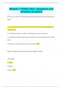 Module 7 TESOL&sol;TEFL Questions and  Answers Graded A
