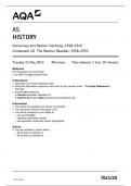 AQA AS HISTORY PAPER 2 2023 QUESTION PAPER AND MARK SCHEME BUNDLE (7041/2O: Democracy and Nazism: Germany, 1918–1945 Component 2O The Weimar Republic, 1918–1933)