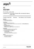 AQA AS HISTORY PAPER 2 2023 (7041/2R: The Cold War, c1945–1991  Component 2R To the brink of Nuclear War: international relations, c1945–1963)