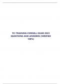 TCI TRAINING CORNELL EXAM 2023 QUESTIONS AND ANSWERS (VERIFIED 100%)