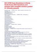 NCC EFM Exam Breakdown & Study Guide Exam 2023 Questions and answers with complete solution graded A&plus; &lpar;Already passed&rpar;