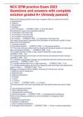 NCC EFM practice Exam 2023 Questions and answers with complete solution graded A&plus; &lpar;Already passed&rpar;