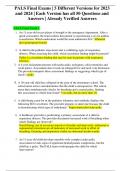PALS Final Exams &vert; 5 Different Versions for 2023 and 2024 &vert; Each Version has all 50 Questions and Answers &vert; Already Verified Answers