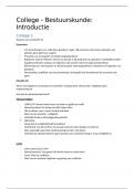 Hoorcollege aantekeningen - Introductie bestuurskunde 