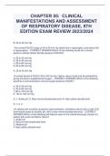 CHAPTER 05: CLINICAL  MANIFESTATIONS AND ASSESSMENT  OF RESPIRATORY DISEASE, 8TH  EDITION EXAM REVIEW 2023/2024