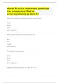 Asvab Practice math exam questions and answers(verified for accuracy)already graded A+