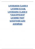Louisiana Class D License Exam,  Louisiana Class D "Chauffeur's" License Test Questions and Answers (2023/2024)