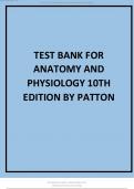 Test Bank for Anatomy and Physiology&comma; 10th Edition&comma; Kevin T&period; Patton&period;pdf