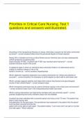   Priorities in Critical Care Nursing, Test 1 questions and answers well illustrated.
