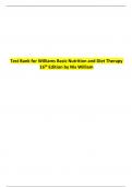 Test Bank for Williams Basic Nutrition and Diet Therapy 16 th Edition by Nix William A+ LATEST GUIDE COMPLETE CHAPTERS 2023