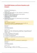 Psych2000 Quizzes and Exams Questions with Answers