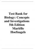 Test Bank for Biology Concepts and Investigations 5th Edition Marille Hoefnagels
