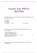 PHTLS Pre-Test / PHTLS Post  (Latest 2023/ 2024) Questions and Verified Answers| Grade A