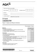 AQA A LEVEL CHEMISTRY PAPER 2 QUESTION PAPER 2023 (7405-2 :Organic and Physical Chemistry)