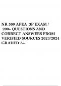 NR 509 APEA 3P EXAM / 200+ QUESTIONS AND CORRECT ANSWERS FROM VERIFIED SOURCES 2023/2024 GRADED A+.