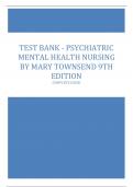 Test Bank Psychiatric Mental Health Nursing by Mary Townsend  9th Edition