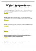 CHFM Study Questions and Answers &lpar;Download To Score An A&rpar;
