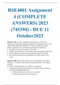 RSE4801 Assignment 4 &lpar;COMPLETE ANSWERS&rpar; 2023 &lpar;745394&rpar; - DUE 11 October2023