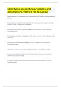 identifying accounting principles and assumptions&lpar;verified for accuracy&rpar;&period;