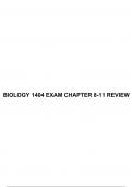 BIOLOGY 1404 EXAM CHAPTER 8-11 REVIEW.