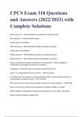 CPCS Exam 318 Questions and Answers &lpar;2022&sol;2023&rpar; with Complete Solutions&period;&lpar;A&plus; GRADED 100&percnt; VERIFIED&rpar;