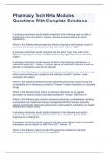 Pharmacy Tech NHA Modules Questions With Complete Solutions&period;