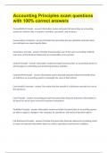 Accounting Principles exam questions with 100&percnt; correct answers