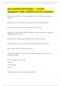 Accounting Principles &ndash; 1 exam questions with verified correct answers