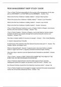 Risk Management IMDP Study Guide