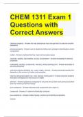 CHEM 1311 Exam 1 Questions with Correct Answers 