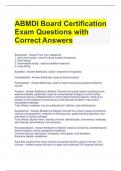 ABMDI Board Certification Exam Questions with Correct Answers 