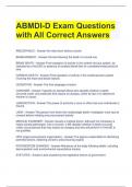 ABMDI-D Exam Questions with All Correct Answers 