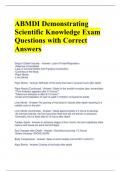 ABMDI Demonstrating Scientific Knowledge Exam Questions with Correct Answers 