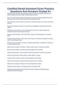 Certified Dental Assistant Exam Practice Questions And Answers Graded A&plus;