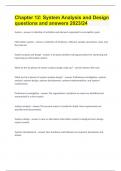 Chapter 12 System Analysis and Design questions and answers 2023&sol;24