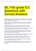 IXL 11th grade O.2 Questions with Correct Answers