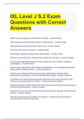 IXL Level J S.2 Exam Questions with Correct Answers 