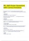 IXL 2023 Exam Questions with Correct Answers 