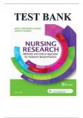 TEST BANK FOR NURSING RESEARCH METHODS AND CRITICAL APPRAISAL FOR EVIDENCE-BASED PRACTICE 9TH EDITION BY GERI LOBIONDO-WOOD, AND JUDITH HABER ISBN: 9780323431316 ISBN: 9780323447652