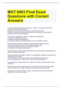 MGT 8803 Final Exam Questions with Correct Answers 