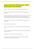 Human Growth & Development - Unit 1 &vert;68 questions and answers&period;