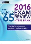 Exam (elaborations) ISBN: 1119379741 / ISBN-13: 9781119379744  Wiley FINRA Series 65 Exam Review 2017