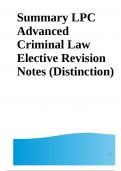 Summary LPC Advanced Criminal Law Elective Revision Notes (Distinction)