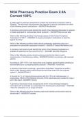 NHA Pharmacy Practice Exam 2&period;0A Correct 100&percnt;