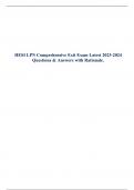 HESI LPN Comprehensive Exit Exam Latest 2023-2024 Questions & Answers with Rationale&period;