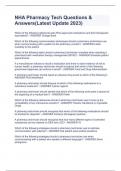 NHA Pharmacy Tech Questions & Answers&lpar;Latest Update 2023&rpar;